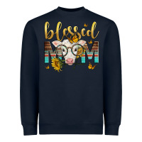 Navy Western Blessed Mom Baby Calf Mother's Day Heavyweight Sweatshirt - LillyAllenDesigns