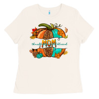 Bone thankful grateful blessed mom pumpkin Ladies Tee - NancyCooperArtShop