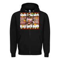 Black Stacked Christmas Farm Zipper Hoodie - Artiststas