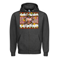 Charcoal Heather Stacked Christmas Farm Zipper Hoodie - Artiststas