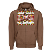 Chestnut Stacked Christmas Farm Zipper Hoodie - Artiststas