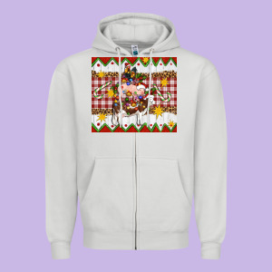 Stacked Christmas Farm Zipper Hoodie Designed By Artiststas