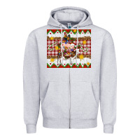 Heather Grey Stacked Christmas Farm Zipper Hoodie - Artiststas