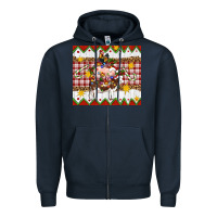 Navy Stacked Christmas Farm Zipper Hoodie - Artiststas