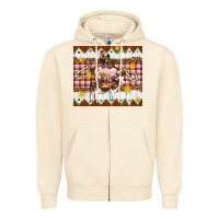 Sandshell Stacked Christmas Farm Zipper Hoodie - Artiststas