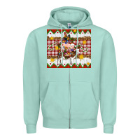 Seafoam Stacked Christmas Farm Zipper Hoodie - Artiststas