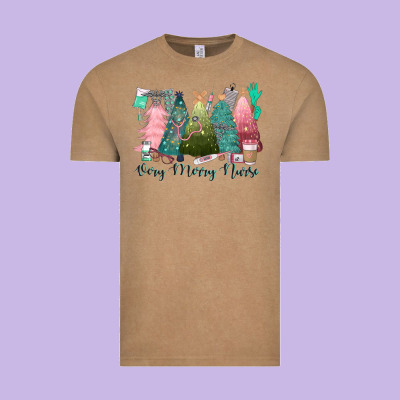 Verry Merry Nurse Vintage Tee Designed By Cowgirlartshop
