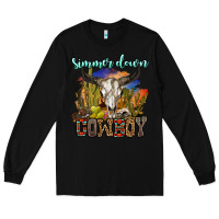 Black simmer down cowboy Long Sleeve Tee - OliviaCreatesArt