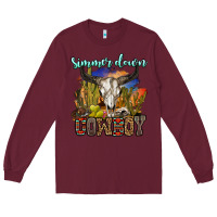 Burgundy simmer down cowboy Long Sleeve Tee - OliviaCreatesArt