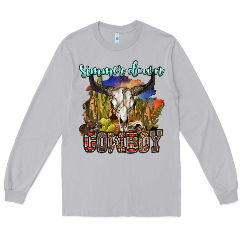 Simmer Down Cowboy Long Sleeve Tee by OliviaCreatesArt | Teevron