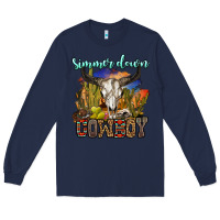 Navy simmer down cowboy Long Sleeve Tee - OliviaCreatesArt