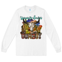 White simmer down cowboy Long Sleeve Tee - OliviaCreatesArt