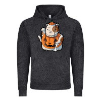 Vintage Black cute kawaii maneki neko cat halloween pumpkin costume boys Vintage Hoodie - trangStudio