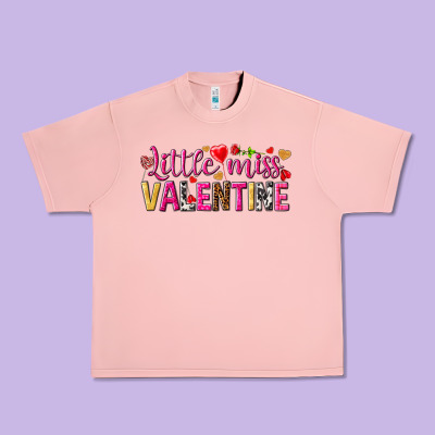 Little Miss Valentine Urban Heavy Tee Designed By Howdyjamesfarm