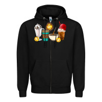 Black Softball coffee cups Zipper Hoodie - Artiststas