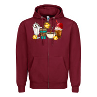 Burgundy Softball coffee cups Zipper Hoodie - Artiststas