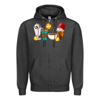 Charcoal Heather Softball coffee cups Zipper Hoodie - Artiststas