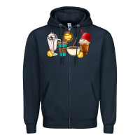 Navy Softball coffee cups Zipper Hoodie - Artiststas