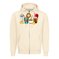 Sandshell Softball coffee cups Zipper Hoodie - Artiststas