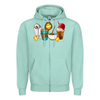 Seafoam Softball coffee cups Zipper Hoodie - Artiststas