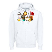 White Softball coffee cups Zipper Hoodie - Artiststas