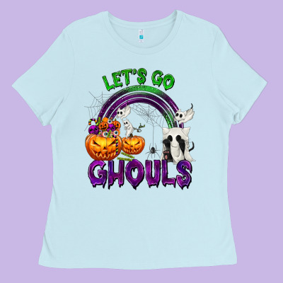 Let's Go Ghouls Ladies Tee Designed By Texasbilliewilder
