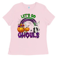 Bubblegum Pink Let's Go Ghouls Ladies Tee - texasbilliewilder