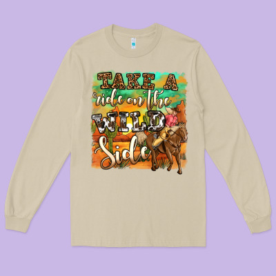 Take A Ride On The Wild Side Long Sleeve Tee Designed By Oliviacreatesart