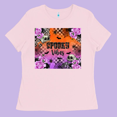 Spooky Vibes Ladies Tee Designed By Texasbilliewilder