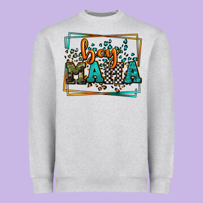 Leopard Camo Boy Mama Mother's Day Heavyweight Sweatshirt Designed By Lillyallendesigns