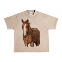 French Oak brown horse Urban Heavy Tee - RanaPortraitStore