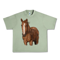 Oil Green brown horse Urban Heavy Tee - RanaPortraitStore