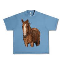 Pebble Blue brown horse Urban Heavy Tee - RanaPortraitStore