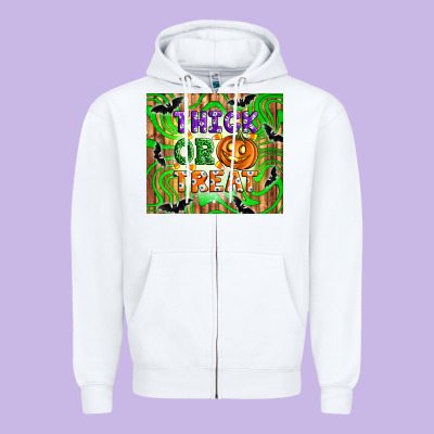 Thick Or Treat Tumbler Zipper Hoodie Designed By Artiststas