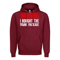 Burgundy Mens Warning I Bought The Drink Package Cruise Shirts [Men] Zipper Hoodie - trangStudio