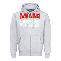 Heather Grey Mens Warning I Bought The Drink Package Cruise Shirts [Men] Zipper Hoodie - trangStudio