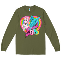 Army Green pride lgbtq unicorn Long Sleeve Tee - OliviaCreatesArt