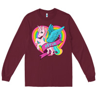 Burgundy pride lgbtq unicorn Long Sleeve Tee - OliviaCreatesArt