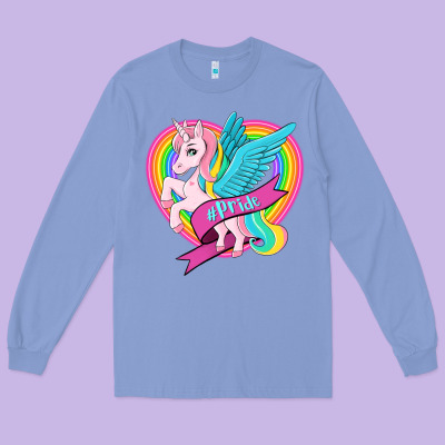 Pride Lgbtq Unicorn Long Sleeve Tee Designed By Oliviacreatesart