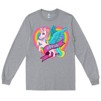 Heather Grey pride lgbtq unicorn Long Sleeve Tee - OliviaCreatesArt
