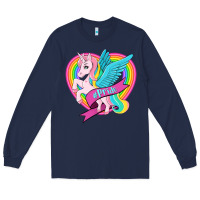 Navy pride lgbtq unicorn Long Sleeve Tee - OliviaCreatesArt