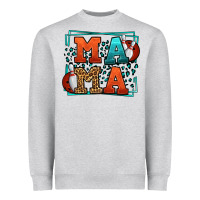 Heather Grey Bowling mama leopard frame Mother's Day Heavyweight Sweatshirt - LillyAllenDesigns