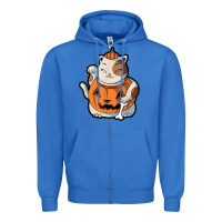 True Royal cute kawaii maneki neko cat halloween pumpkin costume boys Zipper Hoodie - trangStudio
