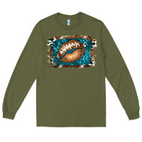 Army Green Football Lips Long Sleeve Tee - Jasminsmagicworld