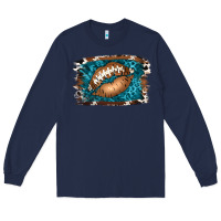 Navy Football Lips Long Sleeve Tee - Jasminsmagicworld