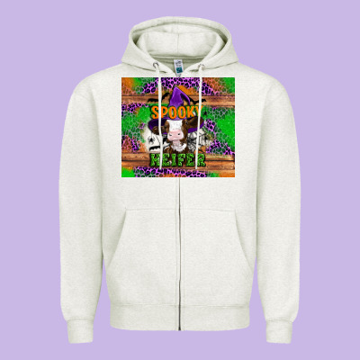 Spooky Heifer Zipper Hoodie Designed By Artiststas