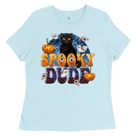 Baby Blue Spooky Dude Ladies Tee - texasbilliewilder