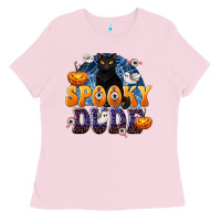Bubblegum Pink Spooky Dude Ladies Tee - texasbilliewilder