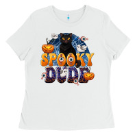 White Spooky Dude Ladies Tee - texasbilliewilder
