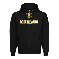 Black Cote d_Ivoire National Flag Ivory Coast Coat Of Arms Gift Zipper Hoodie - trangStudio
